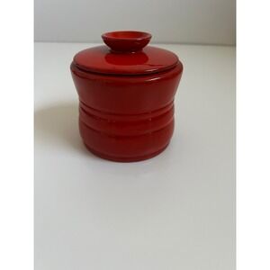 Frankoma Pottery Covered Jar Vintage 26G Red Glazed Grease Container Kitchen